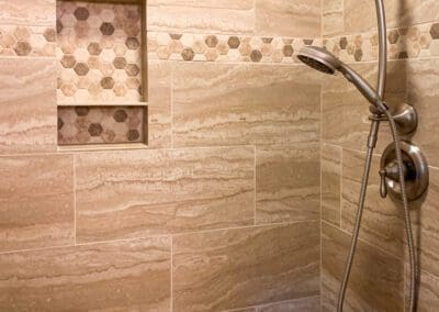 Lindin Design & Company | Spartanburg, SC | bath design, shower enclosure, tiled niche