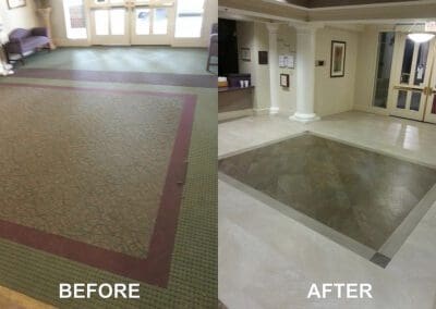 Lindin Design & Company | Spartanburg, SC | before and after of hotel lobby
