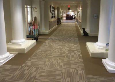 Lindin Design & Company | Spartanburg, SC | commercial design carpeted hallway